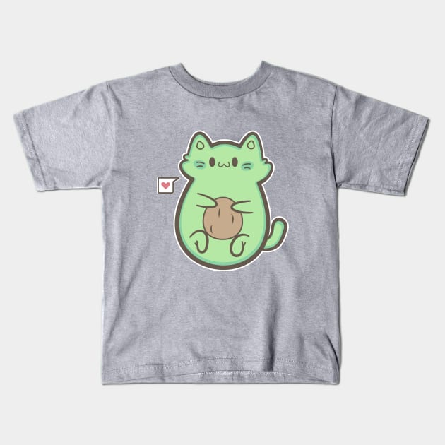 avocado cat Kids T-Shirt by ArtStopCreative